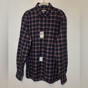 NWT Jos. A. Bank Men’s XXL Navy and Red Plaid Shirt